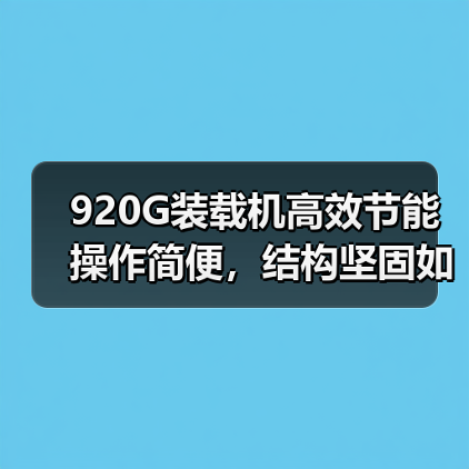 920G装载机高效节能操作简便,结构坚固如何满足多样需求?(图2) 920G装载机高效节能操作简便,结构坚固如何满足多样需求?(图2)